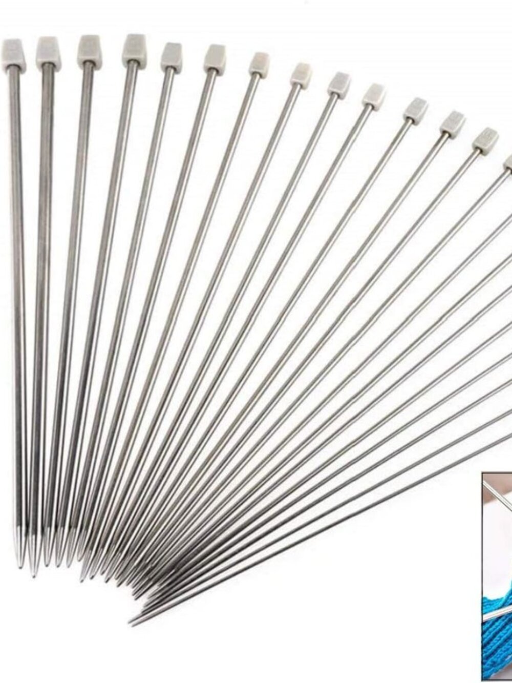 NWT 22 Pcs Stainless Steel Knitting Needle Set